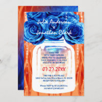 Elegant Blue Rozen Fire and Ice Waterverf Wedding
