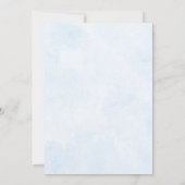 Elegant Blue Rozen Greenery Baptism Christening Bedankkaart (Achterkant)