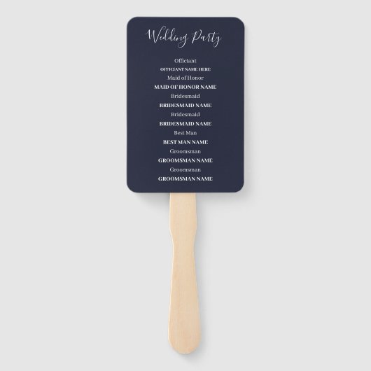 Elegant Blue Rozen Handwaaier (Achterkant)