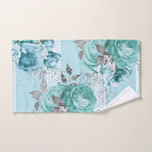 Elegant Blue Rozen Lace Handdoek (Handdoek)