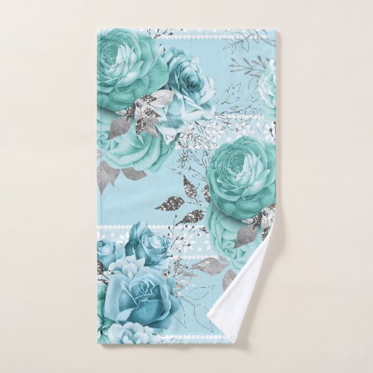 Elegant Blue Rozen Lace Handdoek (Handdoek)