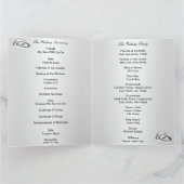 Elegant Blue Rozen Trouwprogramma Kaart (Binnen)