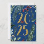 Elegant Blue Rustic 2025 Nieuwjaar vakantie Kaart (Voorkant)