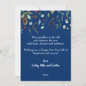 Elegant Blue Rustic 2025 Nieuwjaar vakantie Kaart (Achterkant)