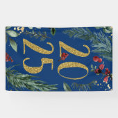 Elegant Blue Rustic 2025 Nieuwjaarsfeest Spandoek (Horizontaal)