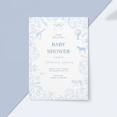 Elegant Blue Safari Baby shower Kaart
