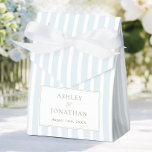 Elegant Blue & Sage Striped  Bedankdoosjes<br><div class="desc">Elegant Blue & Sage Striped Wedding Favor Boxes</div>