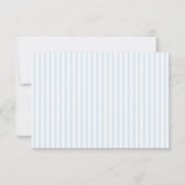 Elegant Blue & Sage Striped Wedding RSVP Kaartje (Achterkant)
