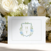 Elegant Blue & Sage  Wedding RSVP Card Kaartje