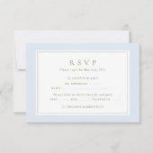 Elegant Blue & Sage  Wedding RSVP Card Kaartje (Voorkant)