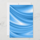 ELEGANT  BLUE SATIN GOLD BIRTHDAY INVITATIE KAART (Achterkant)