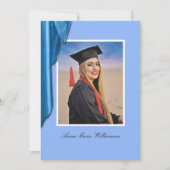 Elegant Blue Satin Grad Party Invitation Kaart (Voorkant)