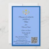 Elegant Blue Satin Grad Party Invitation Kaart (Achterkant)