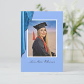 Elegant Blue Satin Grad Party Invite Enclosure (Staand voorkant)