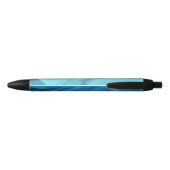 Elegant Blue Satin Name Zwarte Inkt Pen (Achterkant)