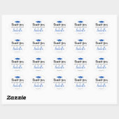 Elegant Blue Script Afstuderen Bedankt Feest Fav Ronde Sticker (Vel)