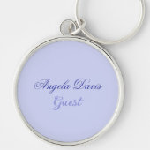 Elegant Blue Script Gastnaam Sleutelhanger (Voorkant)