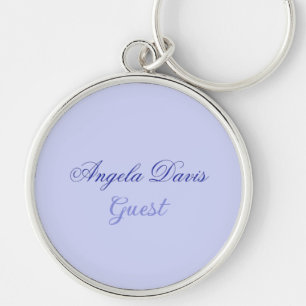 Elegant Blue Script Gastnaam Sleutelhanger