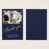 Elegant Blue Script Hartelijk dank voor het Label  Visitekaartje (Voorkant /achterkant)