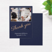 Elegant Blue Script Hartelijk dank voor het Label  Visitekaartje (Bureau)