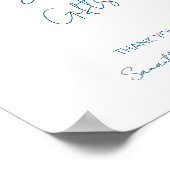 Elegant Blue Script Kaart en Gift Poster (Hoek)