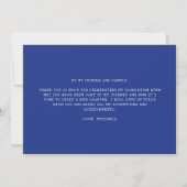 Elegant Blue Script Typografie Wiskunde Afstuderen Bedankkaart (Achterkant)