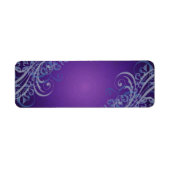 Elegant Blue Scroll Paars Blank Address Label (Voorkant)