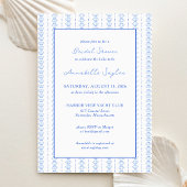 Elegant Blue Seashell Coastal Vrijgezellenfeest Kaart