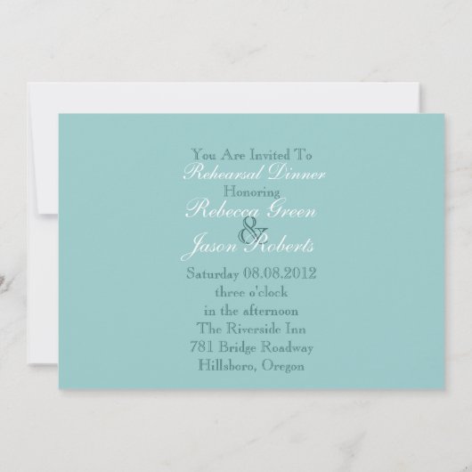 Elegant Blue Seashells Beach repetitie diner Kaart (Achterkant)