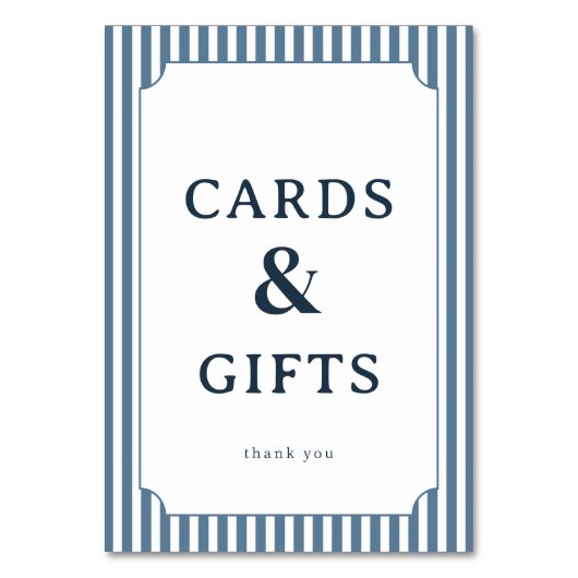 Elegant Blue Serif Gratitude Card Kaart (Voorkant)