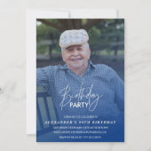 Elegant Blue Shadow Photo Mannen 94ste verjaardags Kaart (Voorkant)