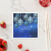 Elegant Blue & Silver Baubles Christmas Servet (Insitu)