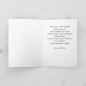 Elegant Blue Silver Birthday Cake Kaart (Binnen)