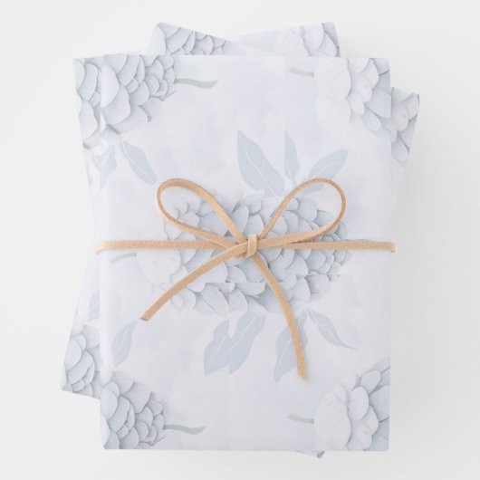 Elegant Blue & Silver Christmas Wrapping Paper (In situ)