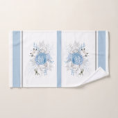 Elegant Blue Silver Dragonfly Floral Bad Handdoek (Handdoek)