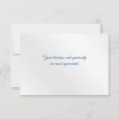 Elegant Blue Silver Dragonfly Floral Bedankkaart (Achterkant)