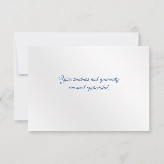 Elegant Blue Silver Dragonfly Floral Bedankkaart (Achterkant)