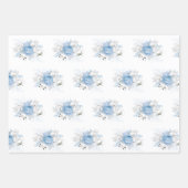 Elegant Blue Silver Dragonfly Floral Inpakpapier Vel (Voorkant 2)