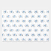 Elegant Blue Silver Dragonfly Floral Inpakpapier Vel (Voorkant 3)