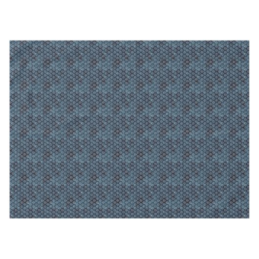 Elegant Blue Silver Geometric Pattern Kerstmis Tafelkleed (Voorkant (Horizontaal))