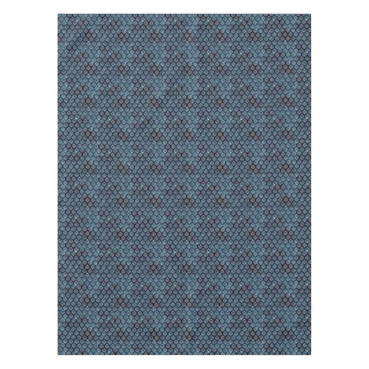 Elegant Blue Silver Geometric Pattern Kerstmis Tafelkleed (Voorkant)