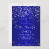 Elegant Blue Silver Glitter-kerstfeest Kaart (Voorkant)