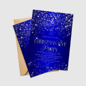 Elegant Blue Silver Glitter-kerstfeest Kaart