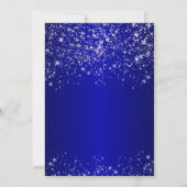 Elegant Blue Silver Glitter New Years Eve Party Kaart (Achterkant)