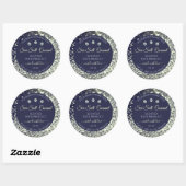 Elegant Blue Silver Glitter Product Labels juwelen (Vel)