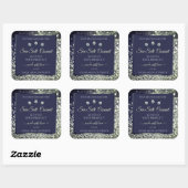 Elegant Blue Silver Glitter Product Labels juwelen (Vel)