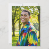 Elegant Blue Silver Gold 23rd Birthday Photo Kaart (Achterkant)