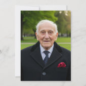 Elegant Blue Silver Gold 95th Birthday Photo  Kaart (Achterkant)