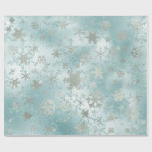 Elegant Blue Silver-kerstsnowflake-patroon Cadeaupapier (Vlak)