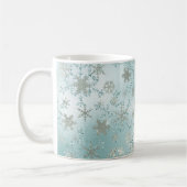 Elegant Blue Silver-kerstsnowflake-patroon Koffiemok (Links)